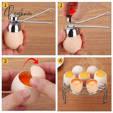 Pisoshare New Portable Kitchen Tools & Gadgets Stainless Steel Egg Topper Cutter Boiled Raw Shell