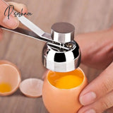 Pisoshare New Portable Kitchen Tools & Gadgets Stainless Steel Egg Topper Cutter Boiled Raw Shell