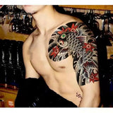 Pisoshare New Waterproof Tattoo Sticker Male Half Shoulder Dragon Totem Breastplate Flame Flower