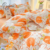 Pisoshare Nordic Butterfly Bedding Set Girls Boys Kids Single Double Size Flat Sheet Flower Duvet