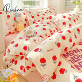 Pisoshare Nordic Butterfly Bedding Set Girls Boys Kids Single Double Size Flat Sheet Flower Duvet