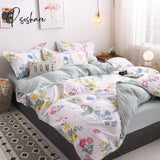 Pisoshare Nordic Butterfly Bedding Set Girls Boys Kids Single Double Size Flat Sheet Flower Duvet