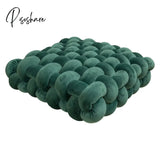 Pisoshare Nordic Pillow Simple Solid Color Hand-Woven Square Sofa Morandi Knotted Waist Winter Big