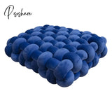 Pisoshare Nordic Pillow Simple Solid Color Hand-Woven Square Sofa Morandi Knotted Waist Winter Big