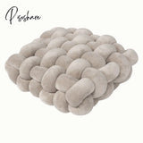 Pisoshare Nordic Pillow Simple Solid Color Hand-Woven Square Sofa Morandi Knotted Waist Winter Big