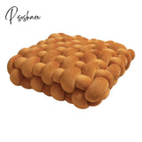 Pisoshare Nordic Pillow Simple Solid Color Hand-Woven Square Sofa Morandi Knotted Waist Winter Big