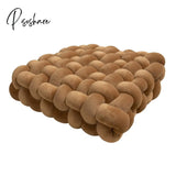 Pisoshare Nordic Pillow Simple Solid Color Hand-Woven Square Sofa Morandi Knotted Waist Winter Big