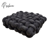 Pisoshare Nordic Pillow Simple Solid Color Hand-Woven Square Sofa Morandi Knotted Waist Winter Big