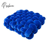 Pisoshare Nordic Pillow Simple Solid Color Hand-Woven Square Sofa Morandi Knotted Waist Winter Big