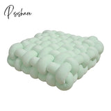 Pisoshare Nordic Pillow Simple Solid Color Hand-Woven Square Sofa Morandi Knotted Waist Winter Big