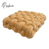 Pisoshare Nordic Pillow Simple Solid Color Hand-Woven Square Sofa Morandi Knotted Waist Winter Big