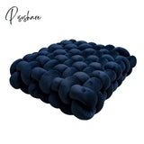 Pisoshare Nordic Pillow Simple Solid Color Hand-Woven Square Sofa Morandi Knotted Waist Winter Big