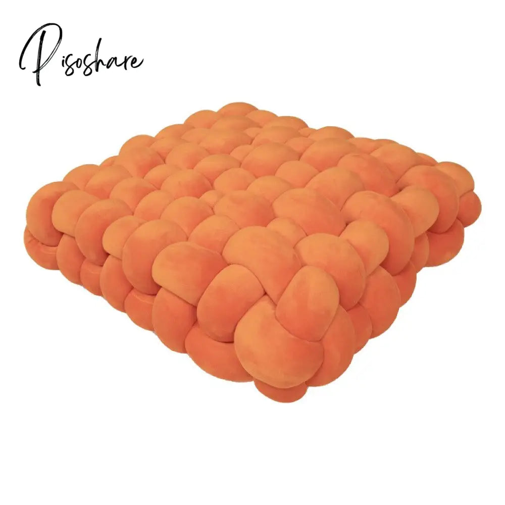 Pisoshare Nordic Pillow Simple Solid Color Hand-Woven Square Sofa Morandi Knotted Waist Winter Big