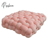 Pisoshare Nordic Pillow Simple Solid Color Hand-Woven Square Sofa Morandi Knotted Waist Winter Big