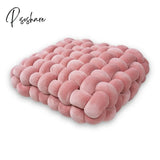 Pisoshare Nordic Pillow Simple Solid Color Hand-Woven Square Sofa Morandi Knotted Waist Winter Big
