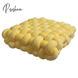 Pisoshare Nordic Pillow Simple Solid Color Hand-Woven Square Sofa Morandi Knotted Waist Winter Big