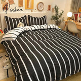 Pisoshare Nordic Pink Black Checkerboard Duvet Cover Sets With Pillow Case Bed Sheet Kids Girls