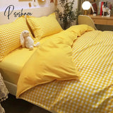 Pisoshare Nordic Pink Black Checkerboard Duvet Cover Sets With Pillow Case Bed Sheet Kids Girls