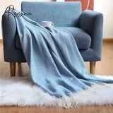 Pisoshare Nordic Stripes Throw Blanket Luxurious Sofa Cover Bed End Towel Bedroom Decoration