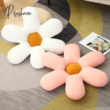 Pisoshare Nordic White 6 Petal Daisy Flower Pillow Room Bedside Sunflower Shape Cushion Girly Sweet