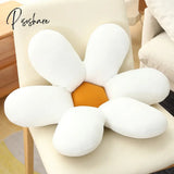 Pisoshare Nordic White 6 Petal Daisy Flower Pillow Room Bedside Sunflower Shape Cushion Girly Sweet