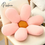 Pisoshare Nordic White 6 Petal Daisy Flower Pillow Room Bedside Sunflower Shape Cushion Girly Sweet