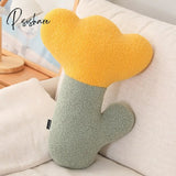Pisoshare Nordic White 6 Petal Daisy Flower Pillow Room Bedside Sunflower Shape Cushion Girly Sweet