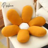 Pisoshare Nordic White 6 Petal Daisy Flower Pillow Room Bedside Sunflower Shape Cushion Girly Sweet