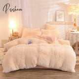 Pisoshare Nordic Winter Warm Bedding Set Luxury Thicken Mink Fleece Duvet Cover Bed Sheet And