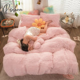 Pisoshare Nordic Winter Warm Bedding Set Luxury Thicken Mink Fleece Duvet Cover Bed Sheet And