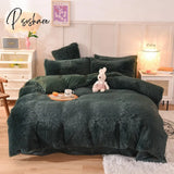 Pisoshare Nordic Winter Warm Bedding Set Luxury Thicken Mink Fleece Duvet Cover Bed Sheet And