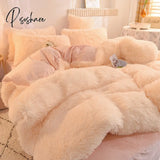 Pisoshare Nordic Winter Warm Bedding Set Luxury Thicken Mink Fleece Duvet Cover Bed Sheet And