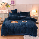 Pisoshare Nordic Winter Warm Bedding Set Luxury Thicken Mink Fleece Duvet Cover Bed Sheet And