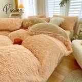 Pisoshare Nordic Winter Warm Bedding Set Luxury Thicken Mink Fleece Duvet Cover Bed Sheet And