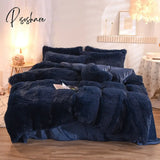Pisoshare Nordic Winter Warm Bedding Set Luxury Thicken Mink Fleece Duvet Cover Bed Sheet And