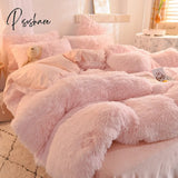 Pisoshare Nordic Winter Warm Bedding Set Luxury Thicken Mink Fleece Duvet Cover Bed Sheet And
