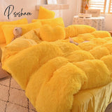 Pisoshare Nordic Winter Warm Bedding Set Luxury Thicken Mink Fleece Duvet Cover Bed Sheet And