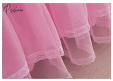 Pisoshare Pink Lace Ruffle Princess Bedding Bed Skirt Pillowcases Solid Color Mattress Cover