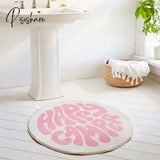 Pisoshare Pink Love Heart Bedroom Rug Cute Girl Room Carpet Round Mat Polyester Living Mats Fashion