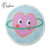 Pisoshare Pink Love Heart Bedroom Rug Cute Girl Room Carpet Round Mat Polyester Living Mats Fashion