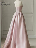 Pisoshare - Pink Strapless Evening Dress Celebrity Banquet Party Light Luxury Costume Engagement