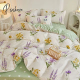 Pisoshare Pink Strawberry Rabbit Bedding Set Princess Girl Heart Double Queen King Size Bed Sheet