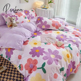 Pisoshare Pink Strawberry Rabbit Bedding Set Princess Girl Heart Double Queen King Size Bed Sheet