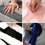 Pisoshare Plush Rug Flocking Bathroom Mat Super Thick Fluff Fiber Bath Absorbent Anti-Slip Toilet