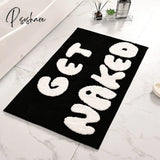 Pisoshare Plush Rug Flocking Bathroom Mat Super Thick Fluff Fiber Bath Absorbent Anti-Slip Toilet