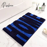 Pisoshare Plush Rug Flocking Bathroom Mat Super Thick Fluff Fiber Bath Absorbent Anti-Slip Toilet