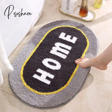 Pisoshare Plush Rug Flocking Bathroom Mat Super Thick Fluff Fiber Bath Absorbent Anti-Slip Toilet