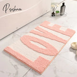 Pisoshare Plush Rug Flocking Bathroom Mat Super Thick Fluff Fiber Bath Absorbent Anti-Slip Toilet