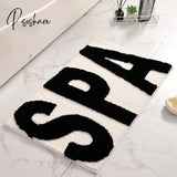 Pisoshare Plush Rug Flocking Bathroom Mat Super Thick Fluff Fiber Bath Absorbent Anti-Slip Toilet