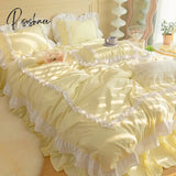 Pisoshare Princess Bedding Set Luxury Bed Linen Ruffle Double Duvet Cover Sheet And Pillowcases